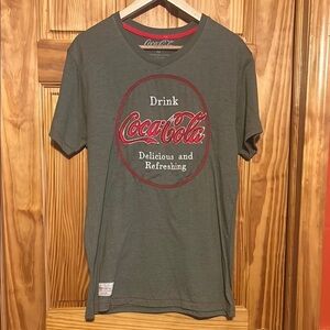 Coca Cola Men's Green Tee with Red Logo